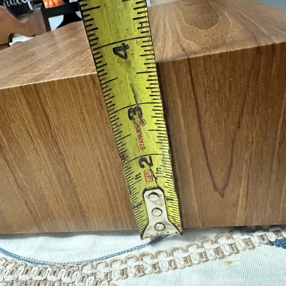 Vintage Cassette Tape Holder 3 Drawer Storage Case Faux Wood Grain 36 Cassettes